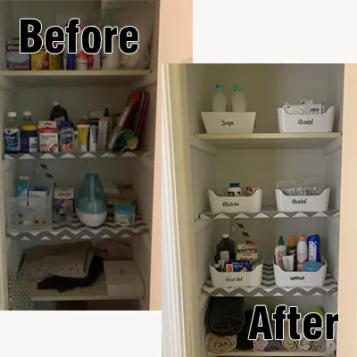 Sample Organizing Before and After Pic